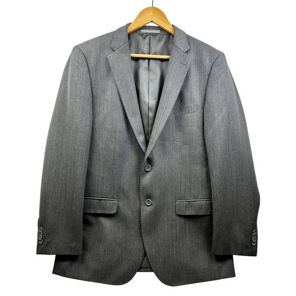Massarotti Italy Men’s Blazer Jacket 42R Gray Wool Blend Two Button Suit Coat - Picture 1 of 12
